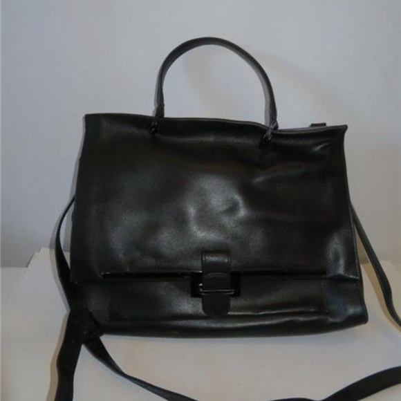 Karen Millen Handbags - KAREN MILLEN BLACK LEATHER SATCHEL SHOULDER BAG